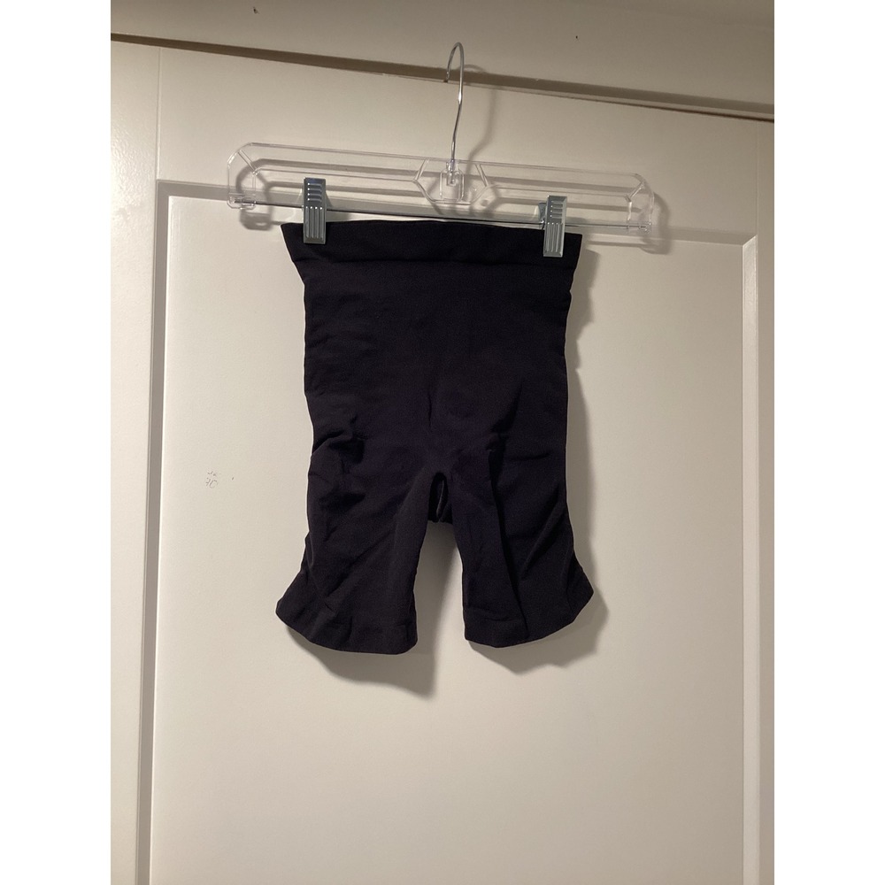 Womens Black High Waisted Seamless Shapewear Shorts Tummy Control Mid Thigh M